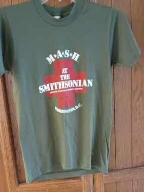 M*A*S*H at The Smithsonian Olive Green Graphic Tee, Vintage, S, Good Condition